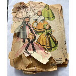 McCalls Vintage 2397 Doll Dress Sewing Pattern for 10.5" Dolls 1960s